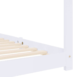 vidaXL Kids Bed Frame White Solid Pine Wood 70 x 140 cm