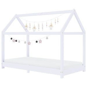vidaXL Kids' Bed Frame White Solid Pine Wood 80 x 160 cm