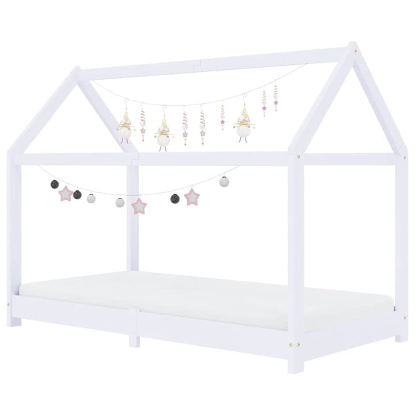 vidaXL Kids' Bed Frame White Solid Pine Wood 80 x 160 cm