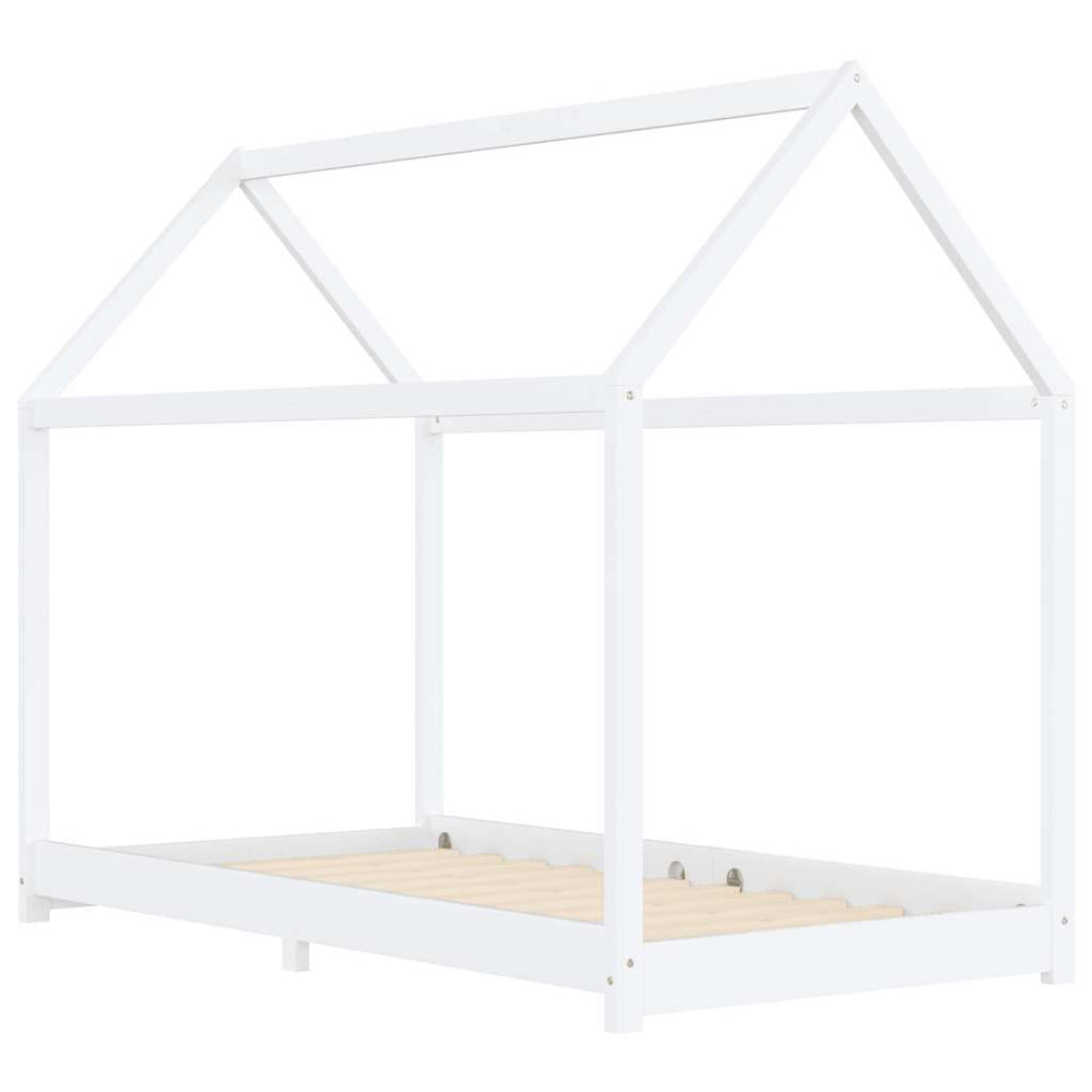 vidaXL Kids Bed Frame White Solid Pine Wood 90 x 200 cm