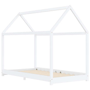 vidaXL Kids Bed Frame White Solid Pine Wood 90 x 200 cm