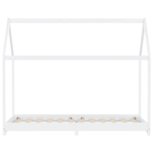vidaXL Kids Bed Frame White Solid Pine Wood 90 x 200 cm