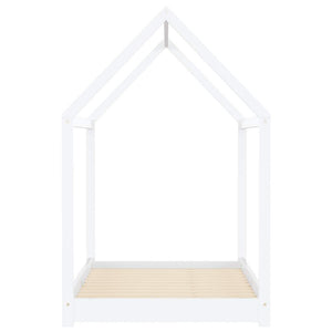 vidaXL Kids Bed Frame White Solid Pine Wood 90 x 200 cm