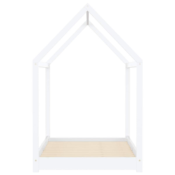 vidaXL Kids Bed Frame White Solid Pine Wood 90 x 200 cm