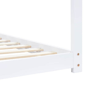 vidaXL Kids Bed Frame White Solid Pine Wood 90 x 200 cm