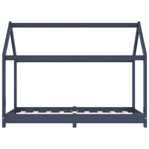 vidaXL Kids Bed Frame Gray Solid Pine Wood 80 x 160 cm