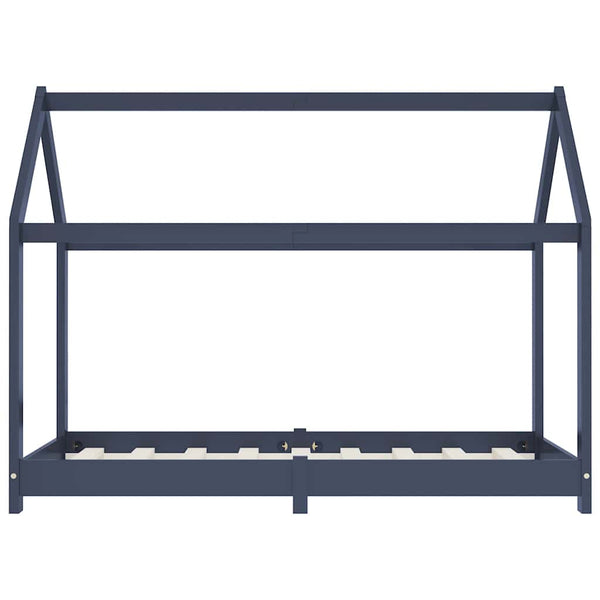 vidaXL Kids Bed Frame Gray Solid Pine Wood 80 x 160 cm
