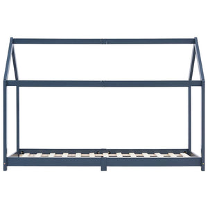 Kinder-Bettgestell Grau Massivholz Kiefer 90 x 200 cm