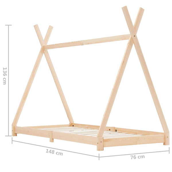 vidaXL Kids' Bed Frame Solid Pine Wood 70 x 140 cm
