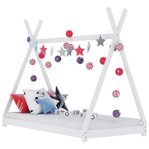 vidaXL Kids Bed Frame White Solid Pine Wood 70 x 140 cm