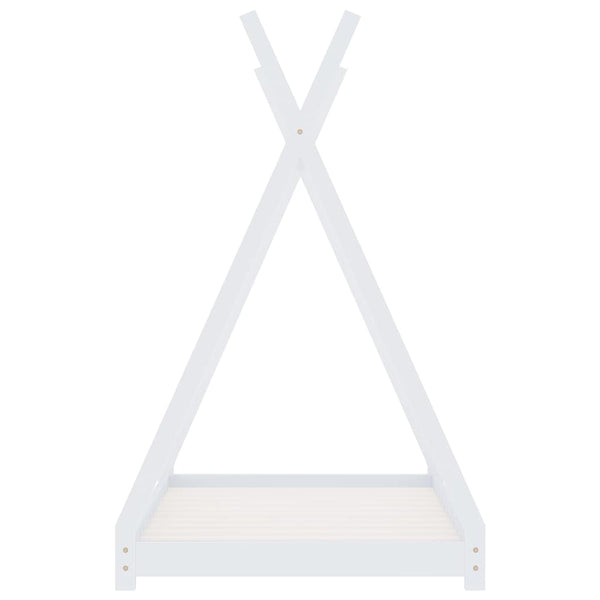 vidaXL Kids Bed Frame White Solid Pine Wood 70 x 140 cm