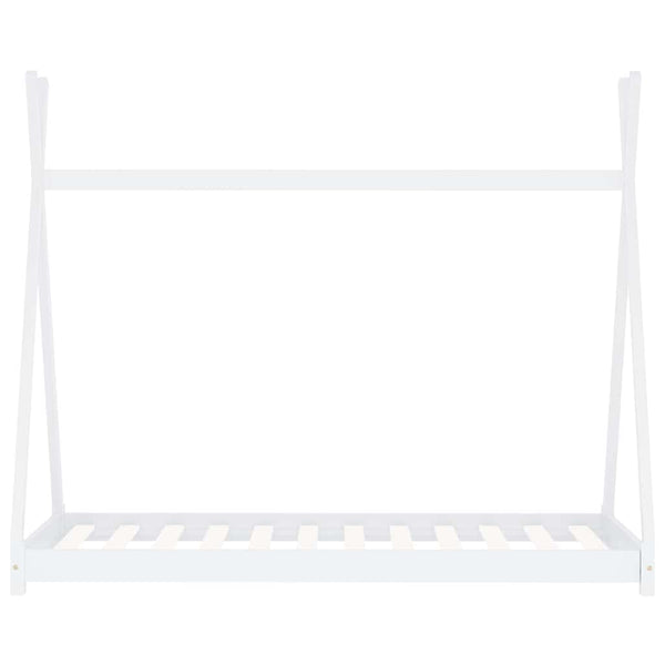 vidaXL Kids Bed Frame White Solid Pine Wood 90 x 200 cm