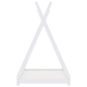 vidaXL Kids Bed Frame White Solid Pine Wood 90 x 200 cm