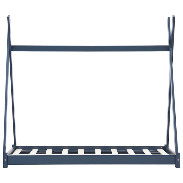 vidaXL Kids Bed Frame Grey Solid Pine Wood 70 x 140 cm