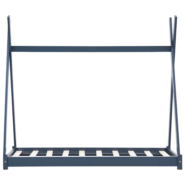 vidaXL Kids Bed Frame Gray Solid Pine Wood 80 x 160 cm