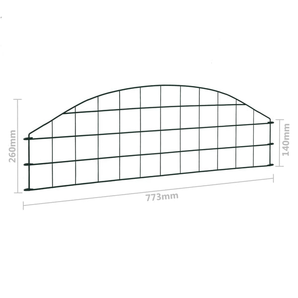 vidaXL Convex Garden Fence Set 77.3x26 cm Green