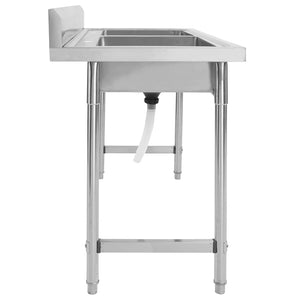 vidaXL Kitchen Sink Double Bowl Stainless Steel