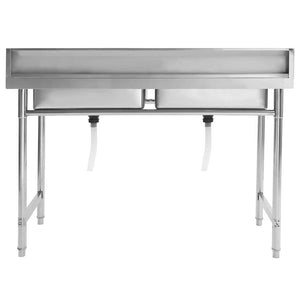 vidaXL Kitchen Sink Double Bowl Stainless Steel