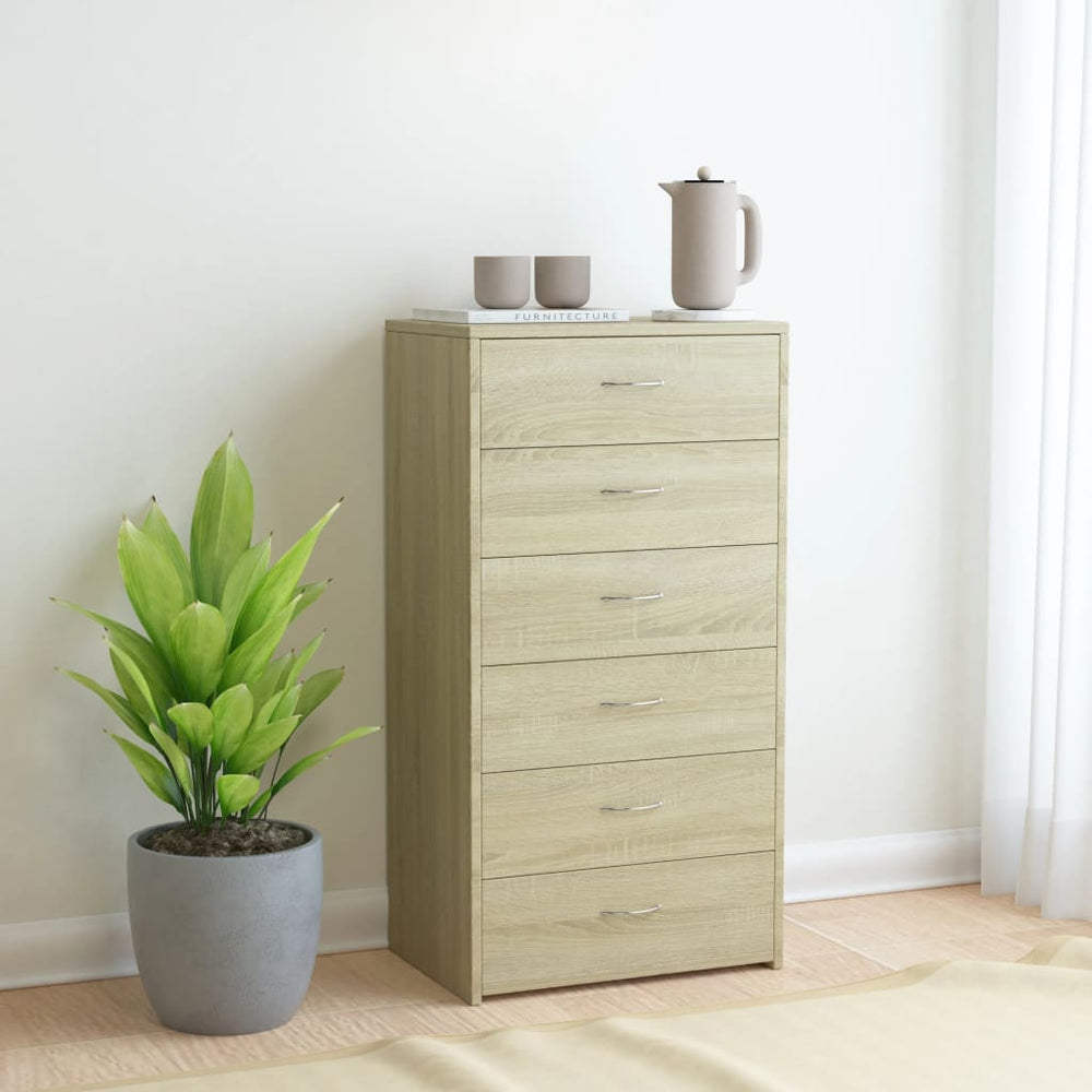 Sideboard Sonoma-Eiche mit 6 Schubladen