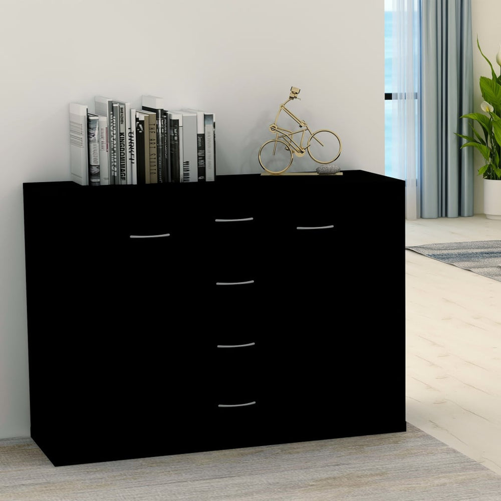 Schwarzes Sideboard 88 cm Holz