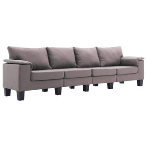 vidaXL 4-Seater Fabric Sofa Taupe