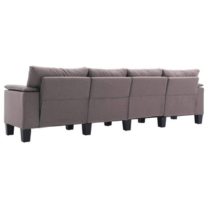 vidaXL 4-Seater Fabric Sofa Taupe