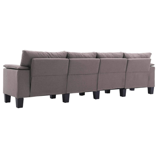 vidaXL 4-Seater Fabric Sofa Taupe