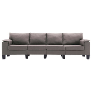 vidaXL 4-Seater Fabric Sofa Taupe