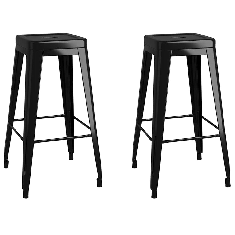 vidaXL Stackable Bar Stools 2 pcs Black Metal