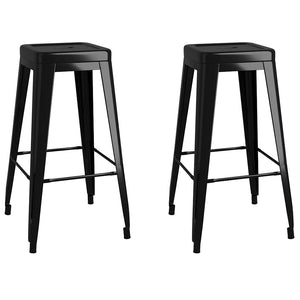 vidaXL Stackable Bar Stools 2 pcs Black Metal