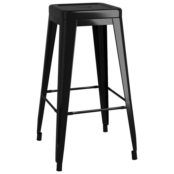 vidaXL Stackable Bar Stools 2 pcs Black Metal
