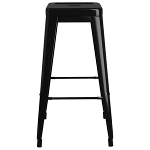 vidaXL Stackable Bar Stools 2 pcs Black Metal