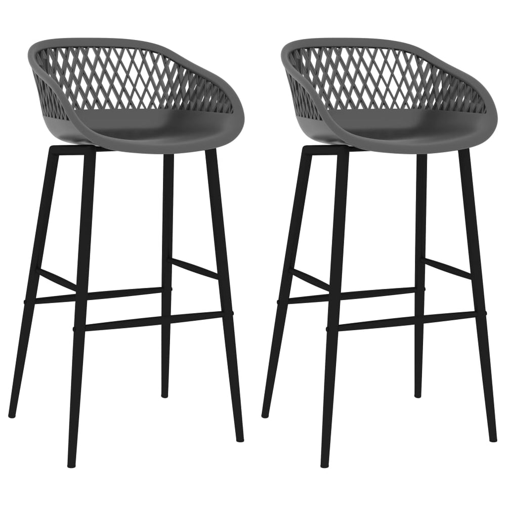 vidaXL Bar Stools 2 pcs. Grey