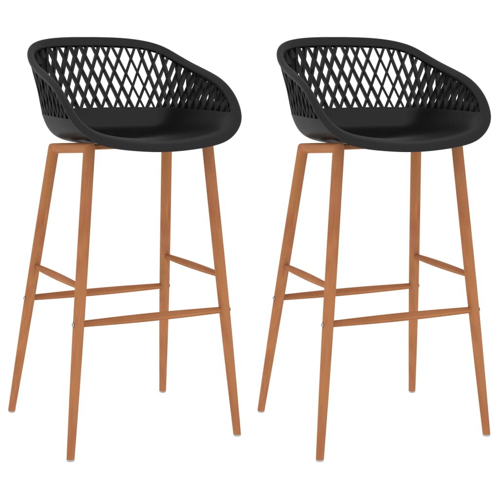 vidaXL Bar Stools 2 pcs. Black