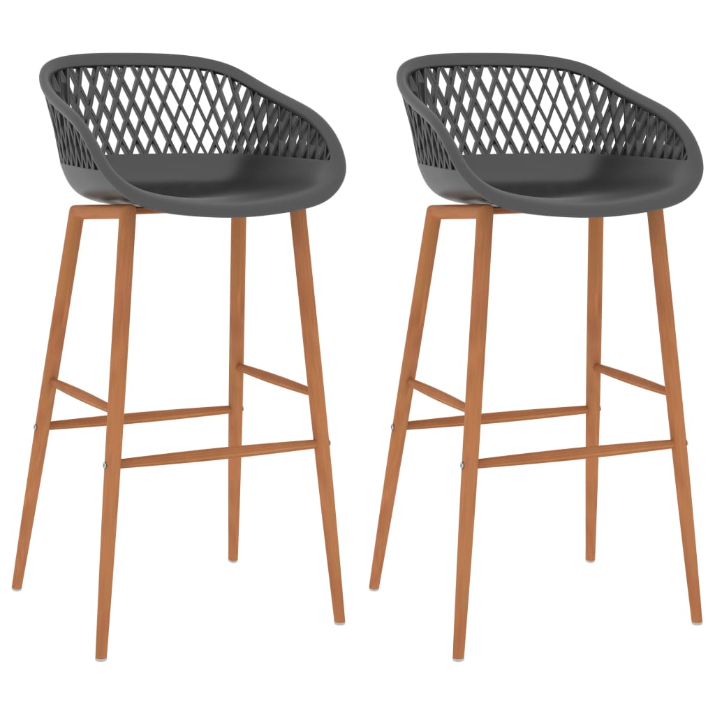 vidaXL Bar Stools 2 pcs. Grey