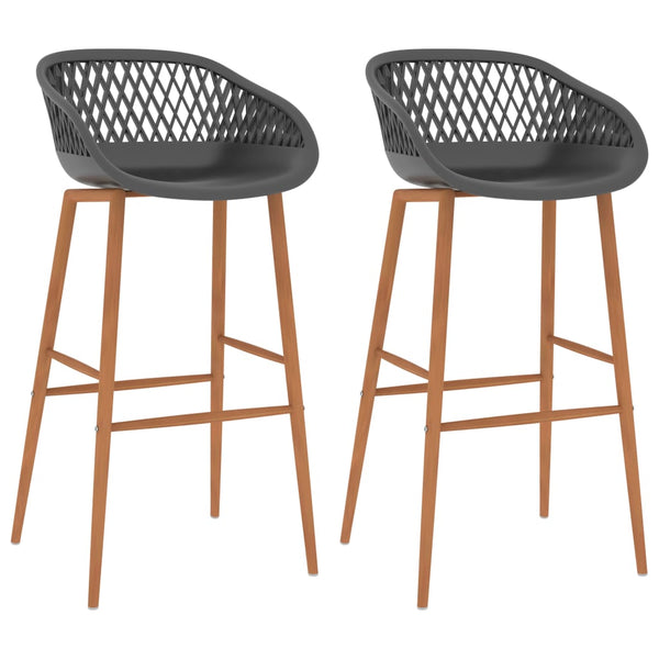 vidaXL Bar Stools 2 pcs. Grey