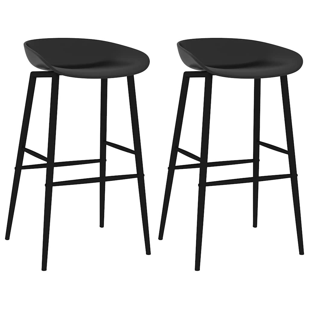 vidaXL Bar Stools 2 pcs. Black