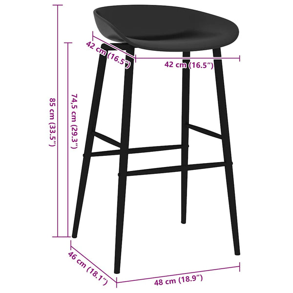 vidaXL Bar Stools 2 pcs. Black