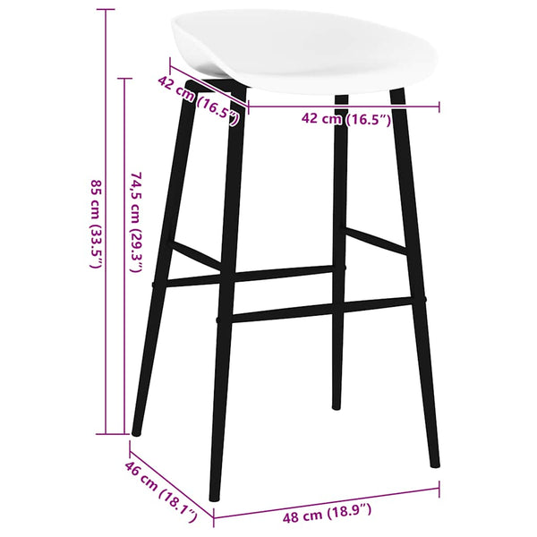 vidaXL Bar Stools 2 pcs White