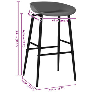 vidaXL Bar Stools 2 pcs. Grey
