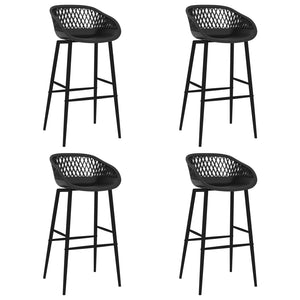 vidaXL Bar Stools 4 pcs Black
