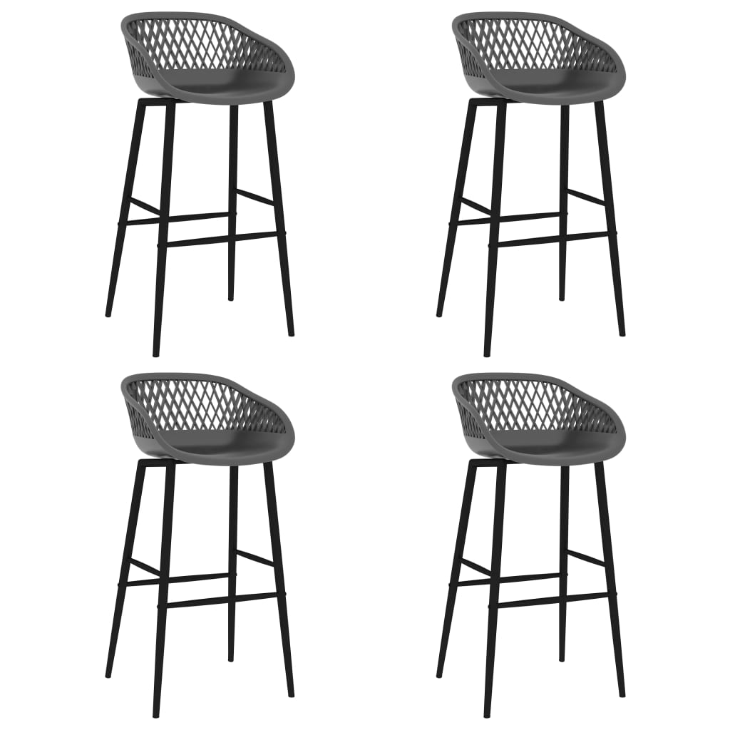 vidaXL Bar Stools 4 pcs Grey