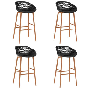 vidaXL Bar Stools 4 pcs Black