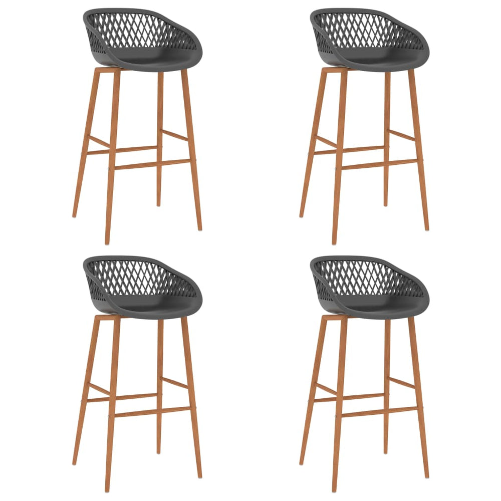 vidaXL Bar Stools 4 pcs Grey