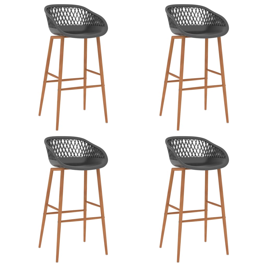 vidaXL Bar Stools 4 pcs Grey