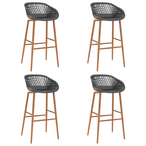 vidaXL Bar Stools 4 pcs Grey