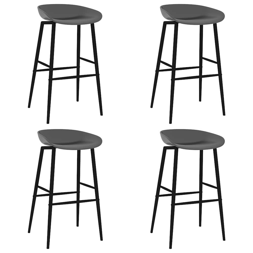 vidaXL Bar Stools 4 pcs Grey