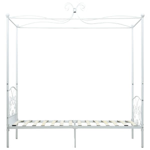vidaXL Canopy Bed Frame White Metal 100 x 200 cm