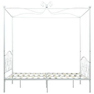 Himmelbett-Gestell Weiß Metall 120 x 200 cm