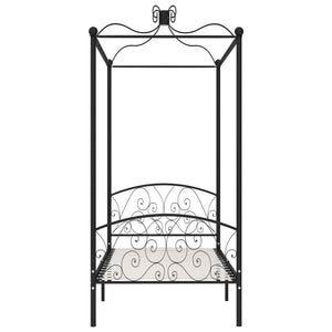 vidaXL Canopy Bed Frame Black Metal 100 x 200 cm
